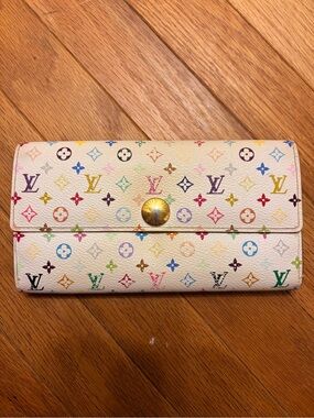 Louis Vuitton Monogram Murakami White Leather Long Wallet